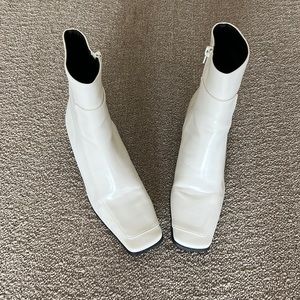 White ankle boots
